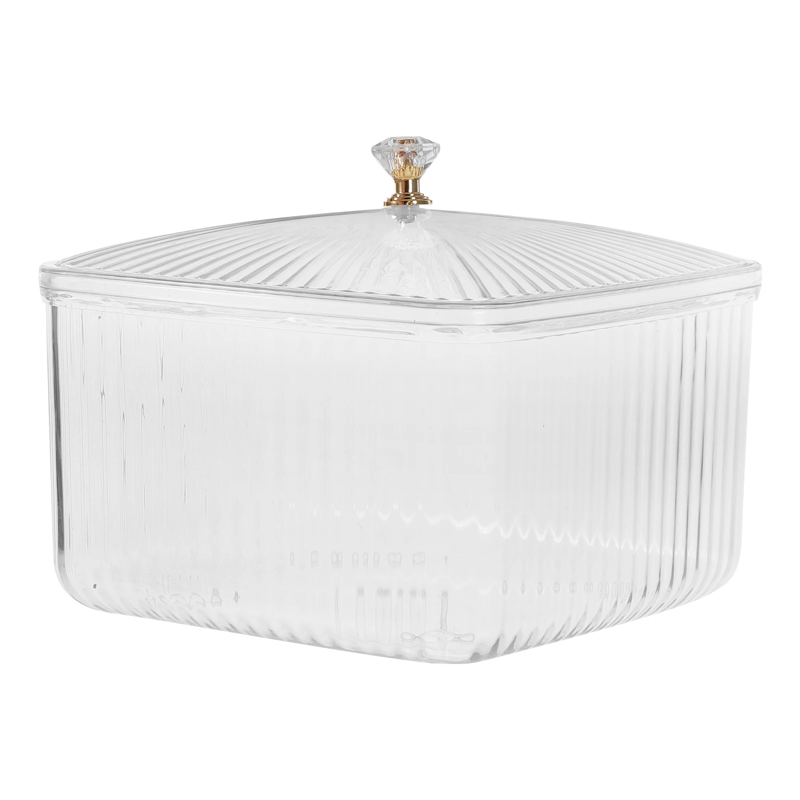 

Transparent Storage Box Dry Fruit Snack Organizer Containers Clear for Candy Desktop Dish with Lid Plastic Countertop