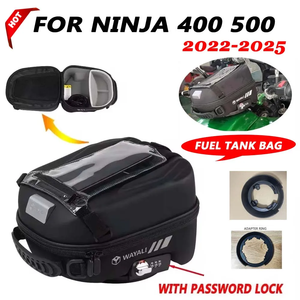 

For Kawasaki Ninja 400 Ninja400 Z400 2022 - 2025 Ninja 500 EX500 2024 Detachable Tank Bag Navigation Tanklock Packag Storage Bag