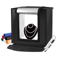 PULUZ 40cm Folding Portable 24W 2400LM White Light Dimmable Photo Lighting Studio Shooting Tent Box Kit with 6 Colors Backdrops