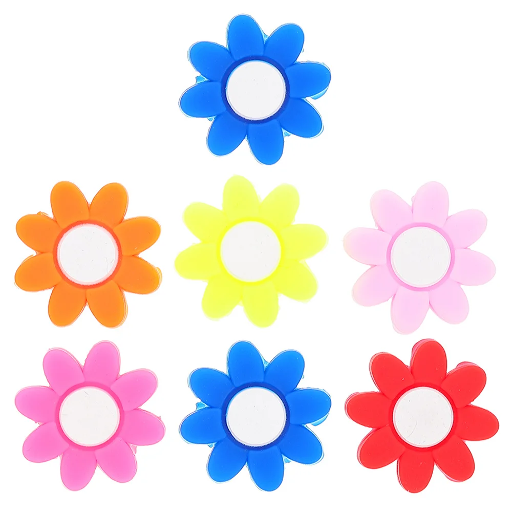 7 Pcs Tiny Shocks Absorber Flower Tennis Racket Absorbers Silicone Damper Supplies