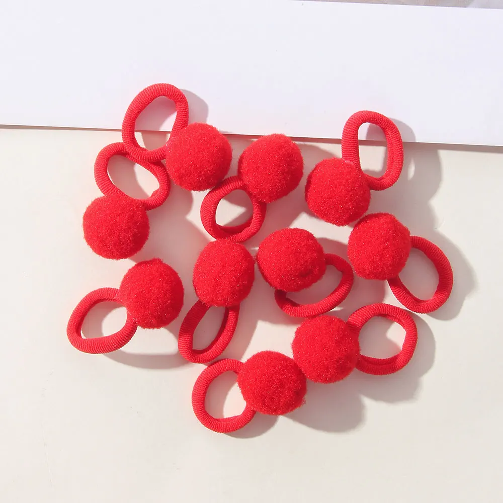 

10/20 шт. Красные новогодние резинки для волос для девочек с короной и бабочкой, без вреда для волос, мультяшные, с махровой резинкой, для хвоста, детские резинки для волос