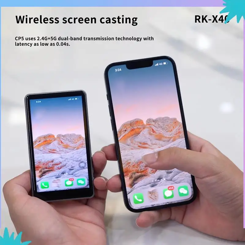 ABZW Mobile Screen Splitter Screen Selfie Long-Distance Transmission Wireless Synchronized Live Vlog Screen White