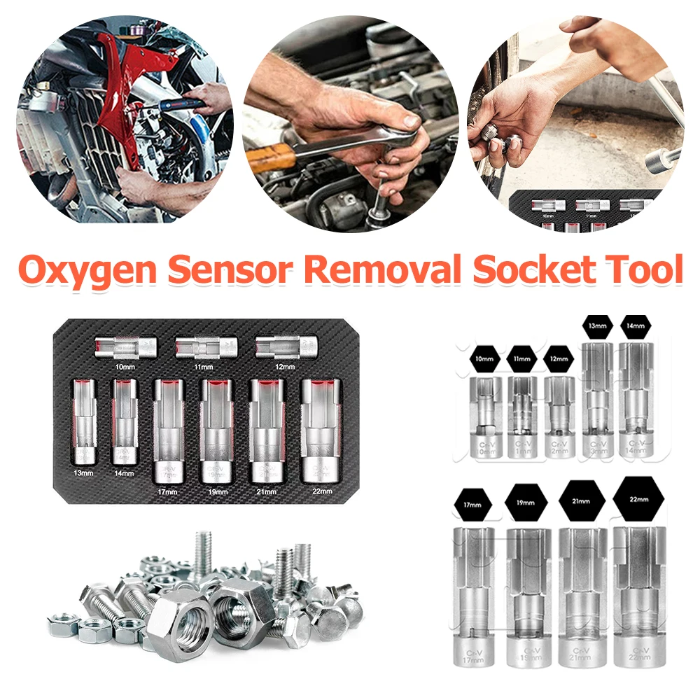 

9PCS Oil Pressure Sending Unit Removal Kit Oil Pipe Car Wrench Removal Tool Kit Oxygen Sensor Removal Socket Tool for Audi More