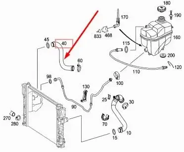 Water Tank Connection Water Hose For MERCEDES-BENZ E220/240/300 Rubber Water Hose Pipe A2115010482 2115010482