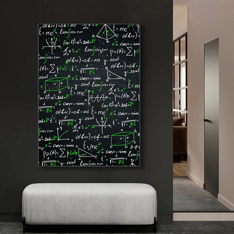 Math Formula Posters Art Print Educational Geometry Calculus Mathematics Wall Canvas Painting Classroom Decor Cuadros Gift