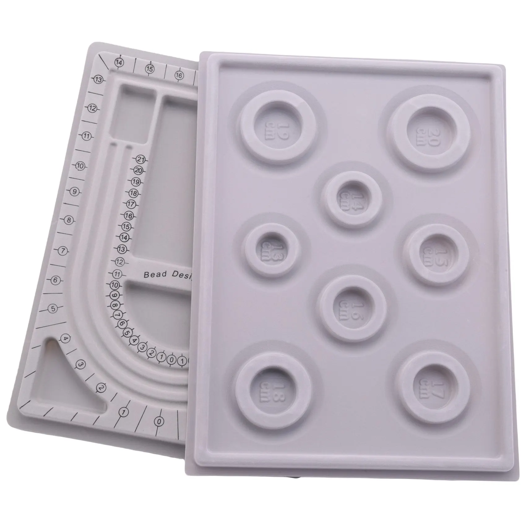 NNVC 2Pcs Bead Design Board Bracelet Design Board Flocked Bead Board Necklace Beading Jewelry Organizer Tray DIY Jewelry Making