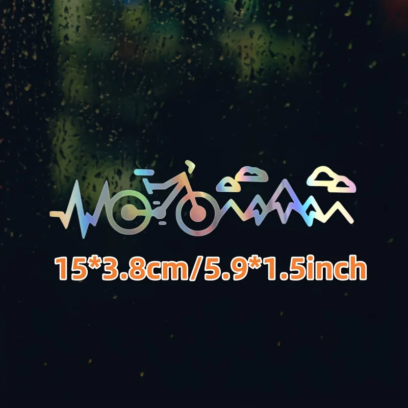 Heart Rate Vinyl Sticker for Bike Frame, Waterproof Cycling Decal for Mountain & Road Bikes