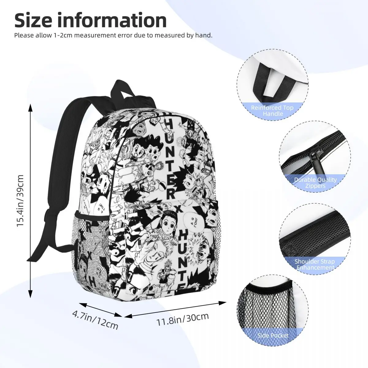Anime HXH Hunter Hunter Backpack Daypack Large Capacity Boys Girls BookBag Shoulder Bags for Men Women School Bag