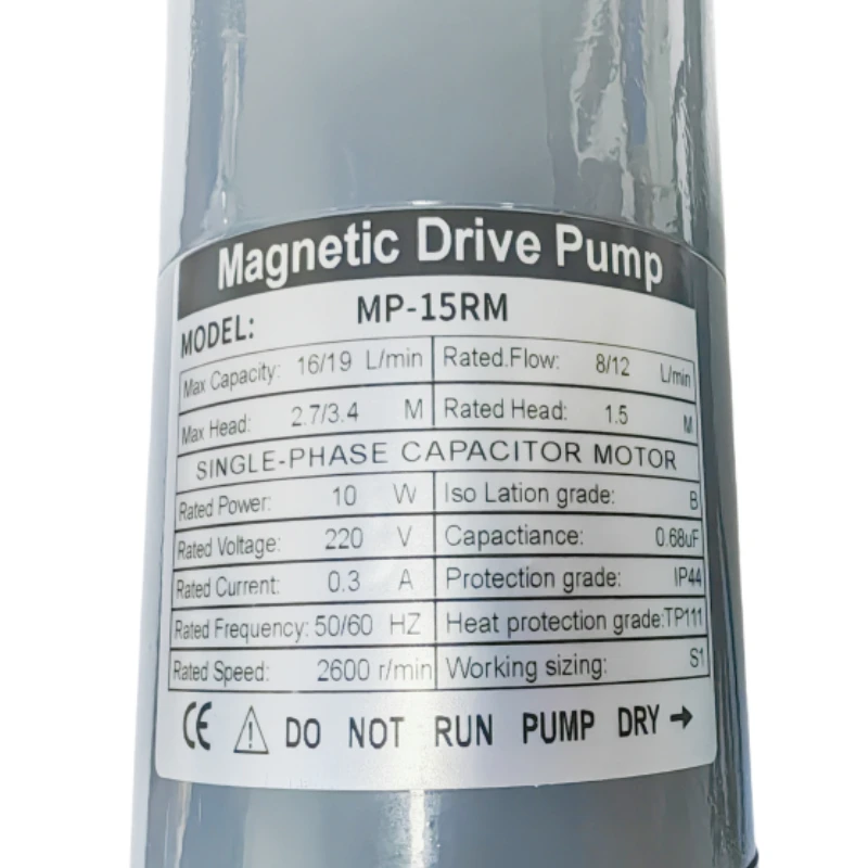 Imagem -03 - Bomba de Transferência de Mosto de Fermentação de Cerveja Artesanal Uso Doméstico Acionamento Magnético de 15rm com Cabeça de Aço Inoxidável 304 e Plugue Europeu.