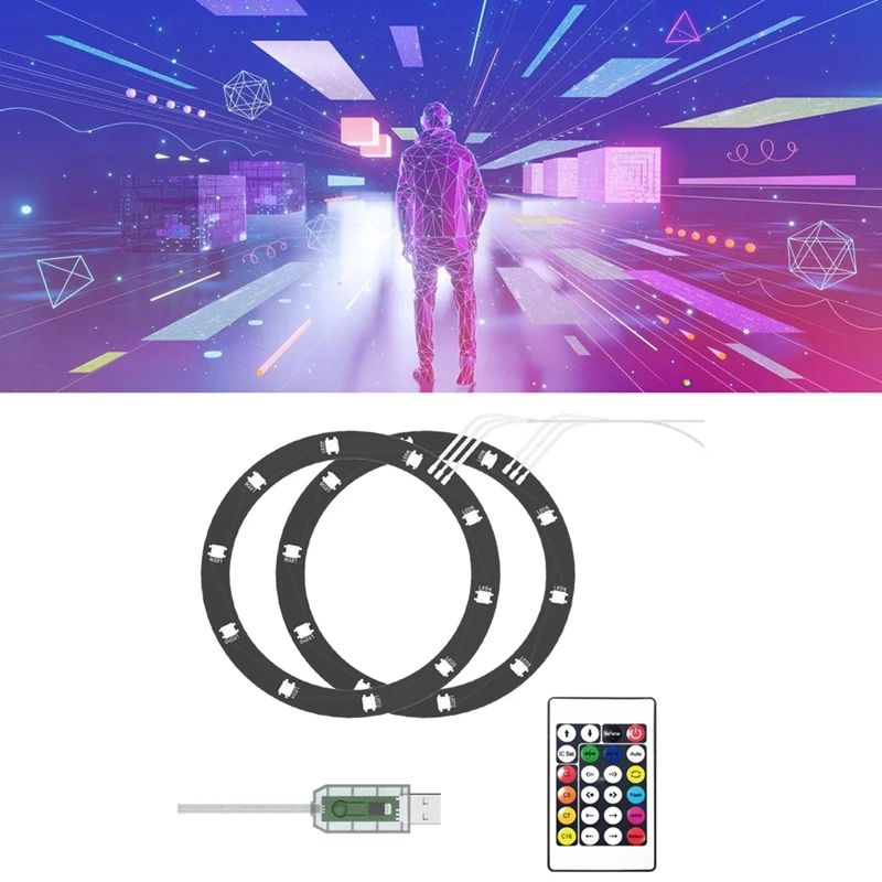 RGB LED Light Strip For PS5 Slim Host Dazzle Color Decor Light Circle Universal Ambient Light Rgb Phantom Running Light