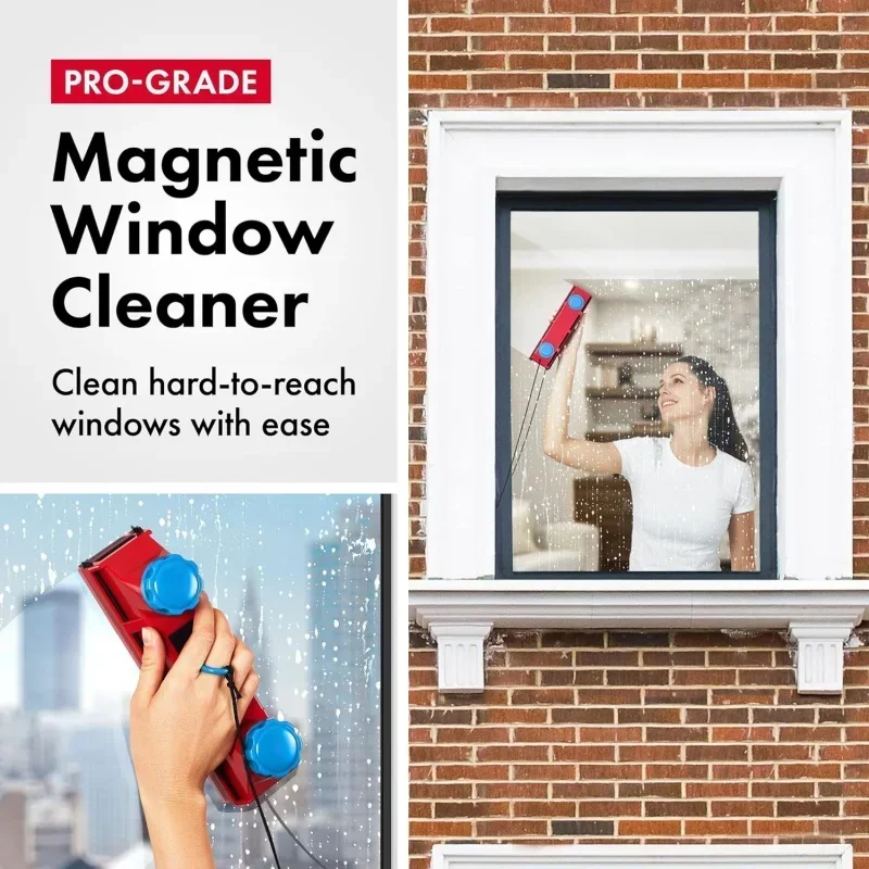 QWBright Tools Magnetic Window Cleaner Tool |The Glider D-3 Single or Double Glazed Window,Adjustable Magnet Force Control