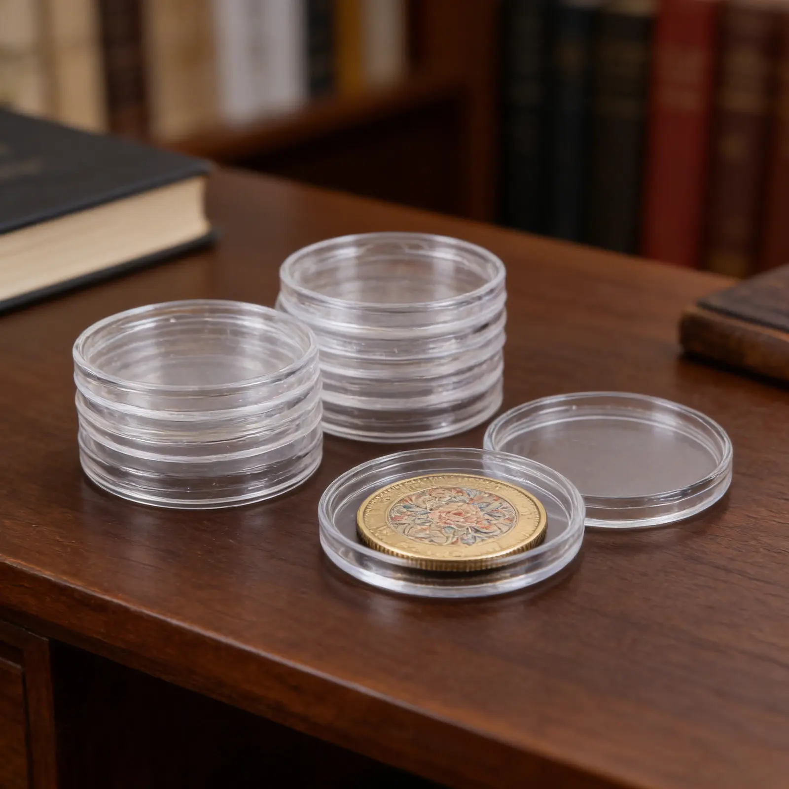 

24Pcs Coin Protection Box Transparent Acrylic Organizer for Coins Medals Display Storage Case Holder Kit