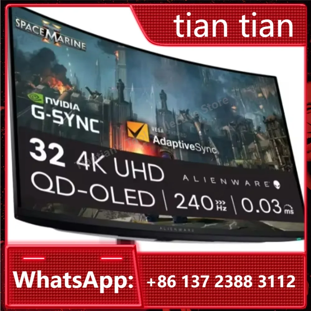 NEW ARRIVAL for AW3225QF 32 Inch 4K UHD (3840x2160) 1700R Curved Gaming , 240Hz, QD OLED, 0.03ms, 3 Year Warranty
