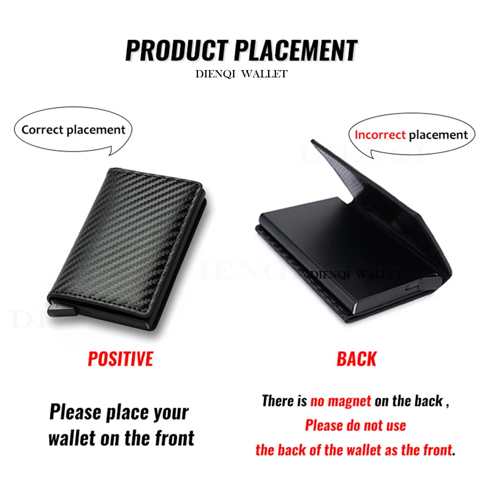 Rfid Aluminum Men Wallet Card Holders Purse Carbon Fiber Men Business Slim Thin Smart Wallet Credit Cardholder Case Note Holder