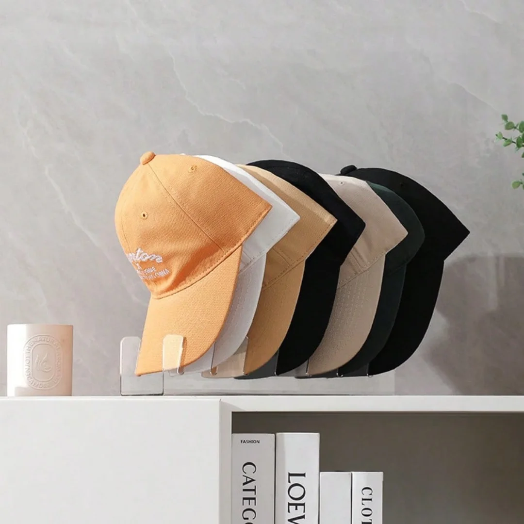 Acrylic Multi-Layer Hat Organizer,Anti-Deform Display Rack for Baseball Caps&Peaked Hats, Home Closet & Store Desktop Hat Holder