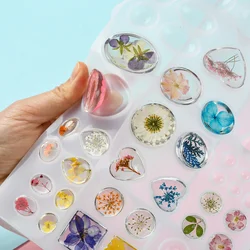 DIY Silicone Cabochon Molds Mixed Geometric Shape Resin Casting Molds For Epoxy Resin Jewelry Making