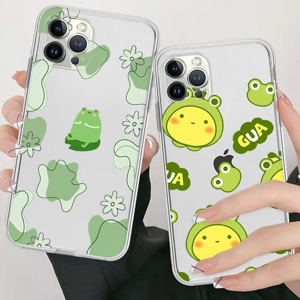 

Mint Green The Frog Mushroom Phone Case for iPhone 16 15 8 7 6 6S Plus X SE XR XS 14 11 12 13 Mini Pro Max Mobile Case