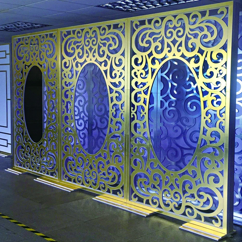

Luxury Beautiful Birthday Backdrop Rectangle Shape Golden Panel Backdrop Stand For Wedding Events Supplier