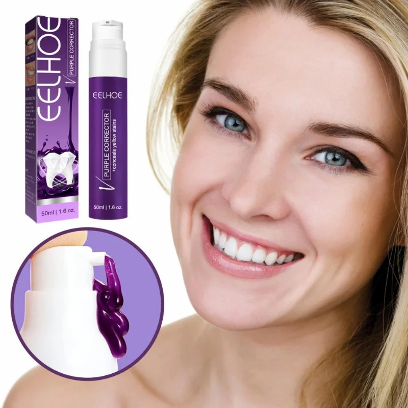 50Ml Paarse Veilige Whitening Tandpasta Verfrissende Adem Tanden Schuim Tand Schoonmaken Mousse Verwijdering Dentifrice Tanden Zorg