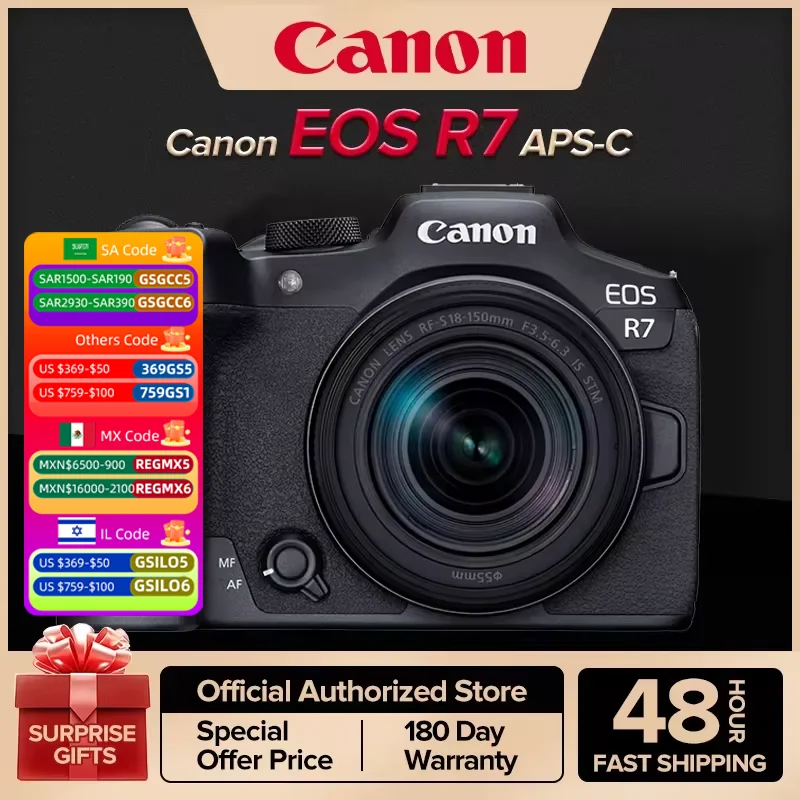 Canon EOS R7 APS-C Flagship Professional Mirrorless Digital Camera High-Speed Continuous Shooting 4K Video