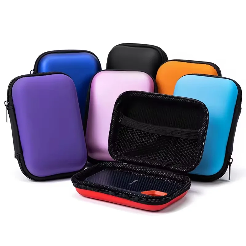 Portable Travel PU Storage Bag With Protective Zipper For SanDisk PSSD Case Headphone Mobile Phone Charger Data Cable Organizer