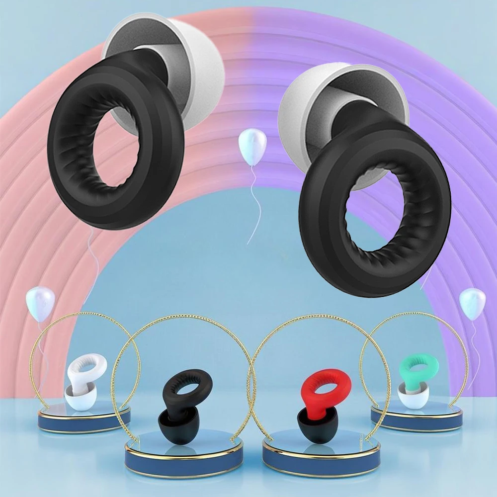 

Circular Noise Canceling Ear Plugs Sleep Soundproof Silicone Earplug Motorcycle Earplugs Concert Ear Plug Security Protection