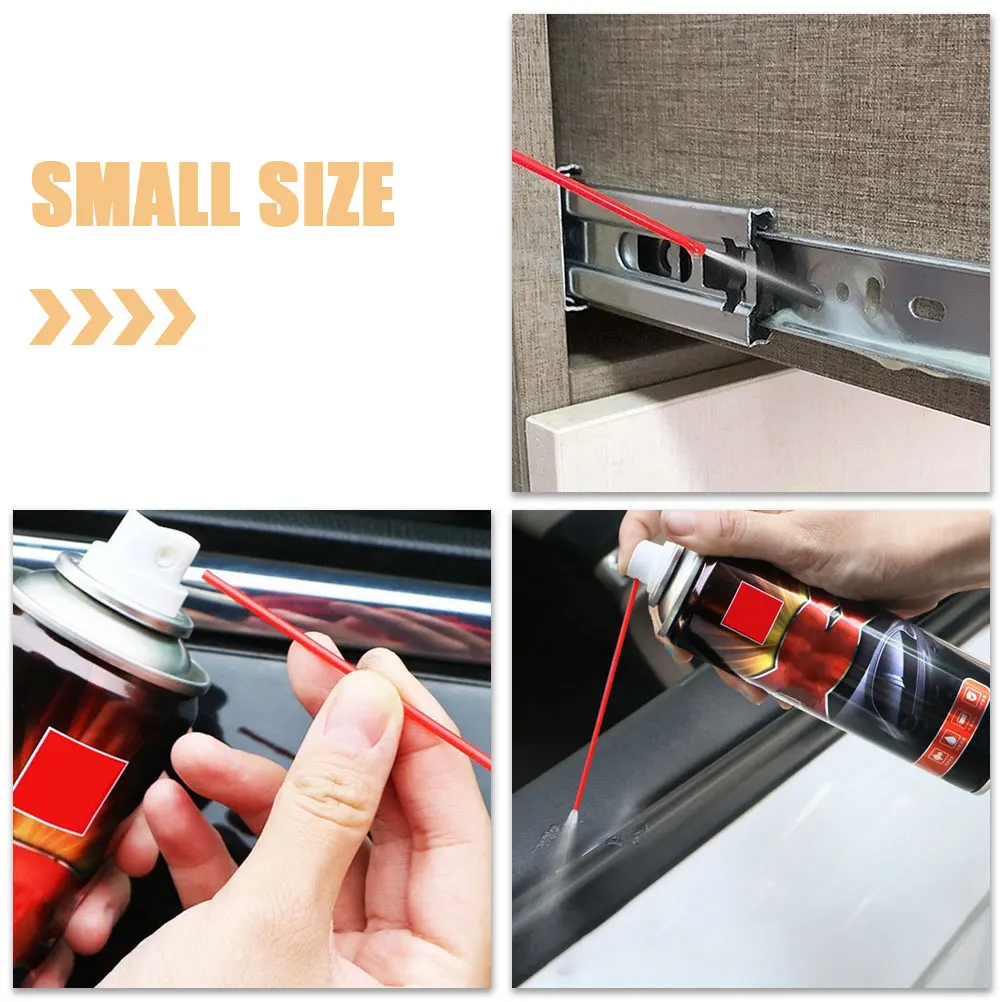 

100pcs Can Extension Tube Replacement Lubricant Spray Tubes Red Spray Head Rust Remover Precision Applicator Sprayer Can