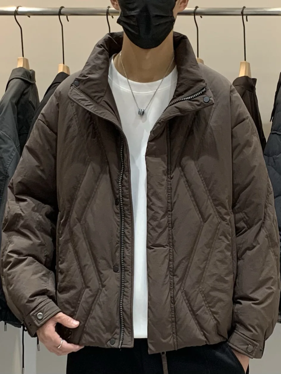 

Мужская зимняя куртка-пуховик с воротником-стойкой, повседневная, модная, теплая, из нейлоновой ткани, для отдыха и повседневной носки