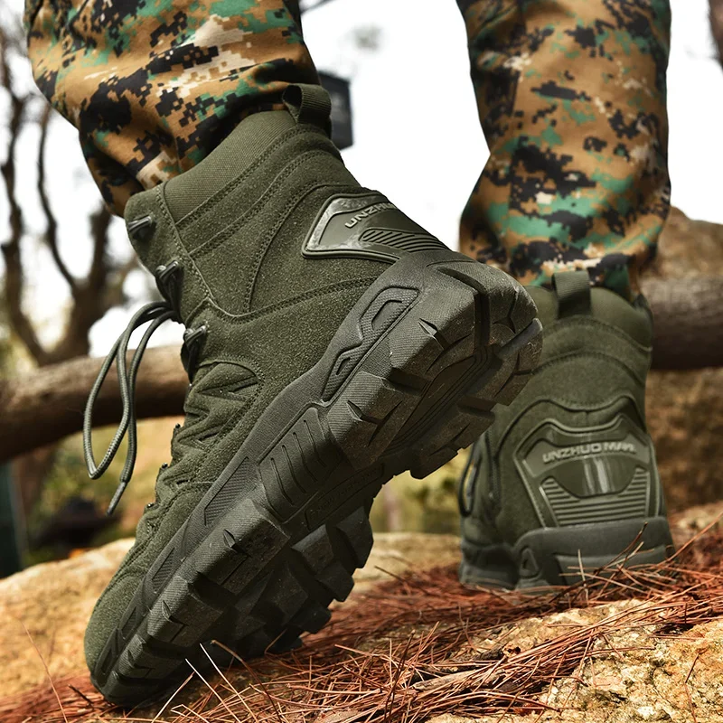 

Мужская походная обувь, спортивная обувь со средним верхом и шнуровкой на толстой подошве, мужские уличные ботильоны, удобная нескользящая повседневная спортивная обувь для мужчин