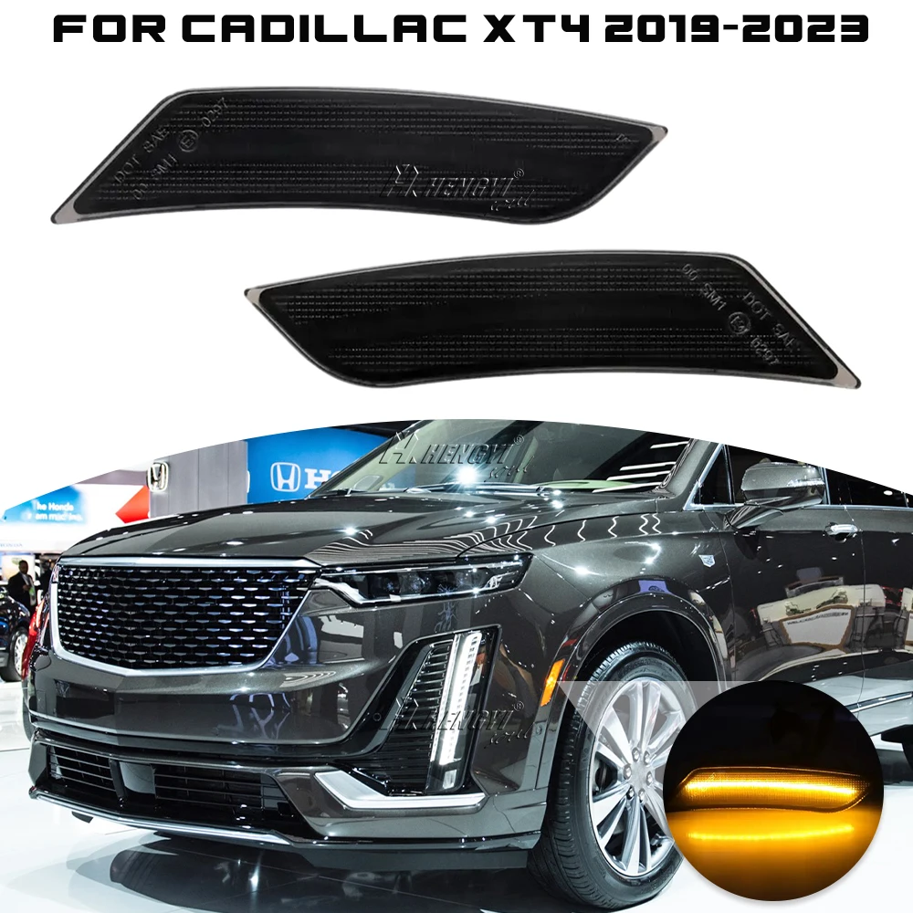 

2PCS LED Front Bumper Parking Light Side Marker Lights Position Indicator Signal Light For Cadillac XT4 2019-2023, XT6 2020-2023