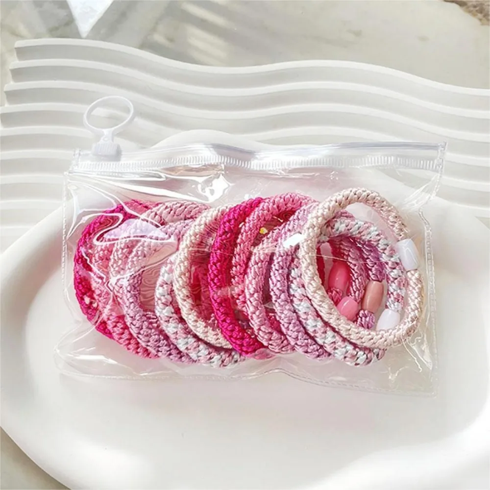

12pcs/set Colorful Hair Rope Set Nylon Hair Ties Ponytail Holders Hair Accessories High Quality Elastic Rubber Band School