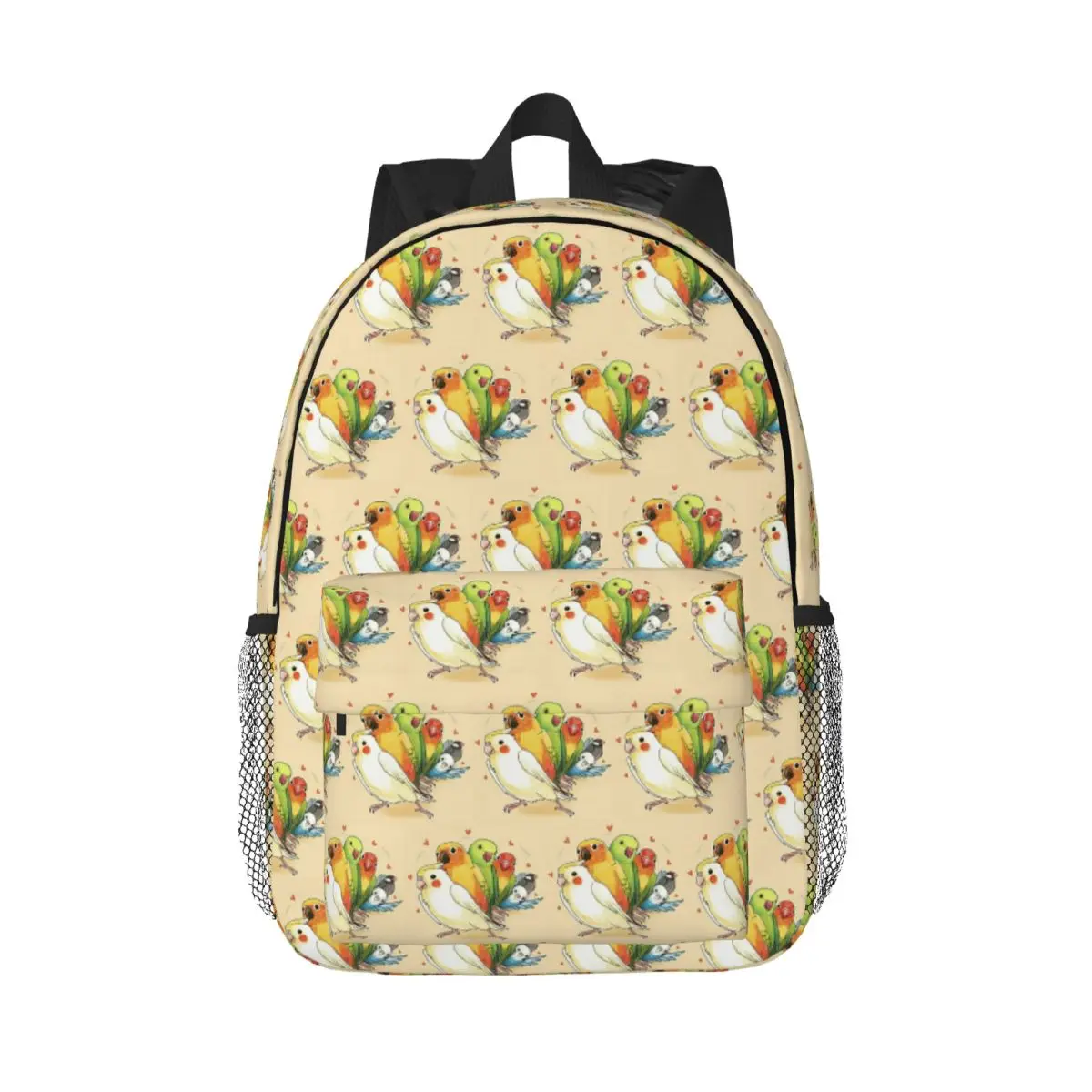 Birds Cockatiel Budgie Parrot Backpack Daypack Large Capacity Boys Girls BookBag Shoulder Bags for Men Women Children School Bag