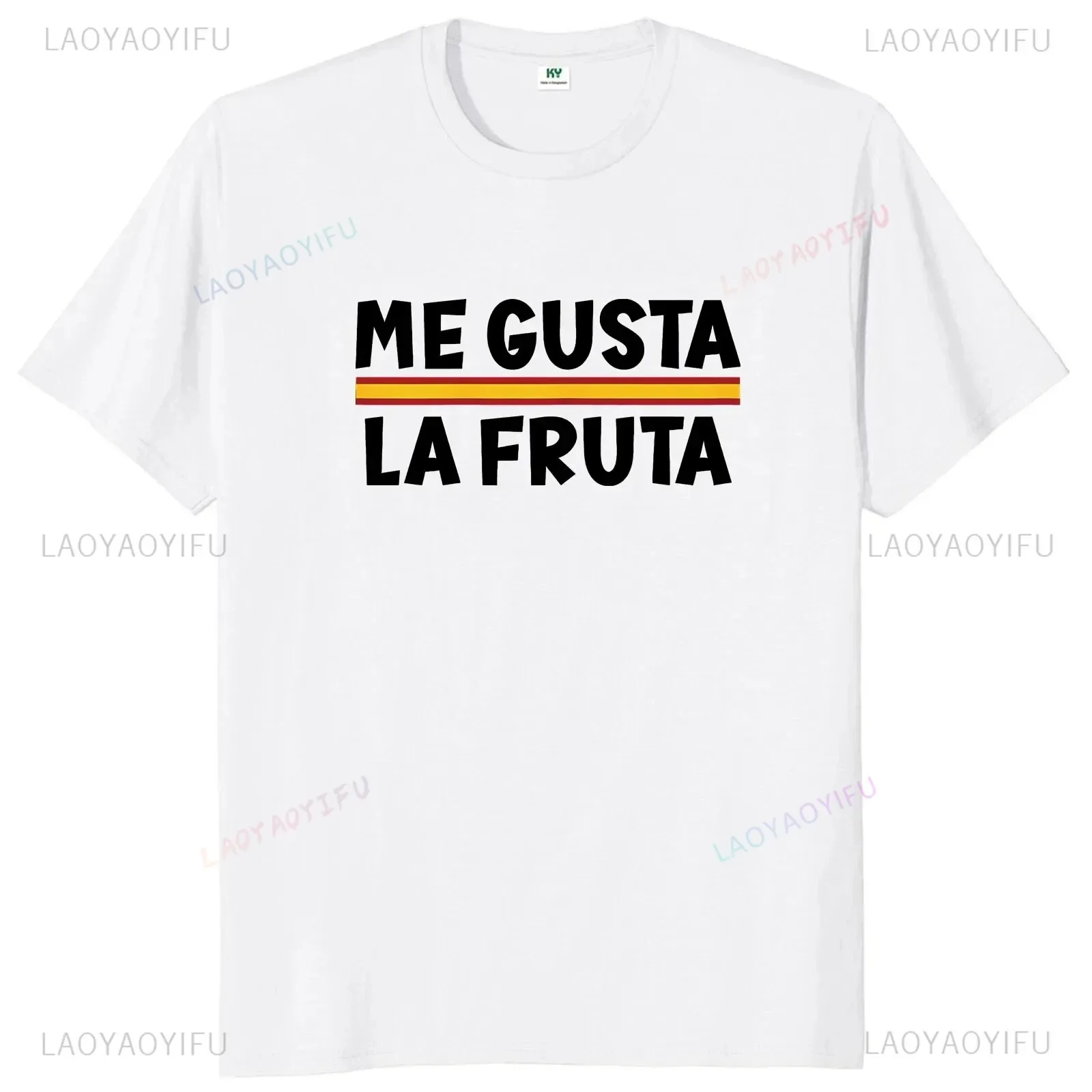 Me Gusta La Fruta Tee Spanish Meme Y2k Camiseta Soft Unisex O-neck T-shirt for Men Women Short Sleeve Funny Printed Tee 2024