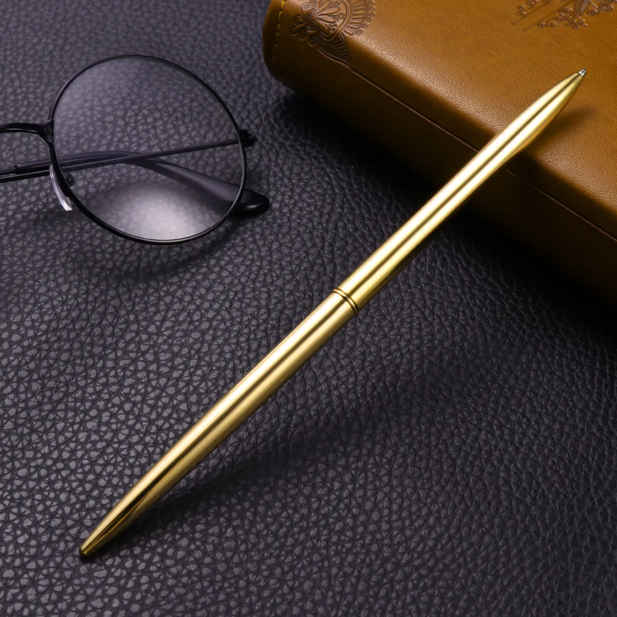 6Pcs Metal Ballpoint Pen Set Black Ink Lightweight Streamlined Design Long-Lasting School Office Writing Supplies