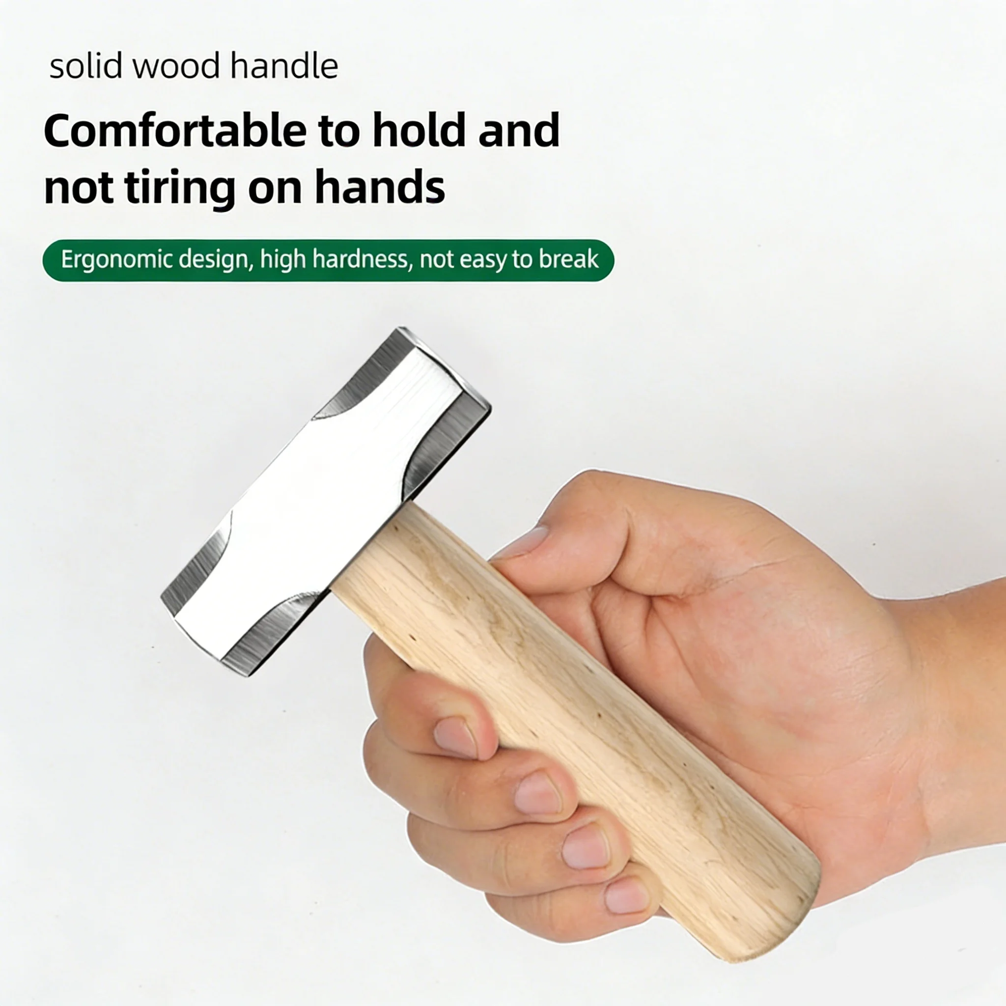 Solid Wood Short Handle High Carbon Steel Mini Hammer Octagonal Hammer Ram's Horn Hammer Pincer Hammer Woodworking Tool Home DIY
