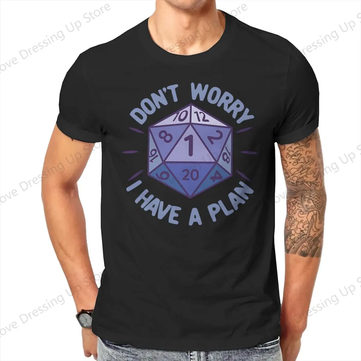 100%Pure Cotton Casual Men T-Shirt Don't Worry I Have a Plan Short sleeve Tshirts Street short sleeve Tee Funny Tops
