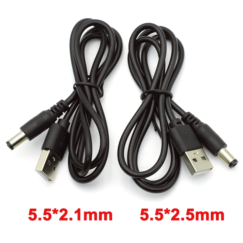 

0.8m USB 2.0 Male A to DC Plug Power Connector For Small Electronics Devices Usb Extension Cable 5.5*2.1mm 5.5*2.5mm Jack