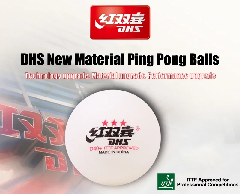 Description Picture 2 of item10 pcs DHS Seamed Table Tennis Balls D40+ ABS New Material 10 Pcs/Box Professional ITTF Approved Ping Pong Balls for Training