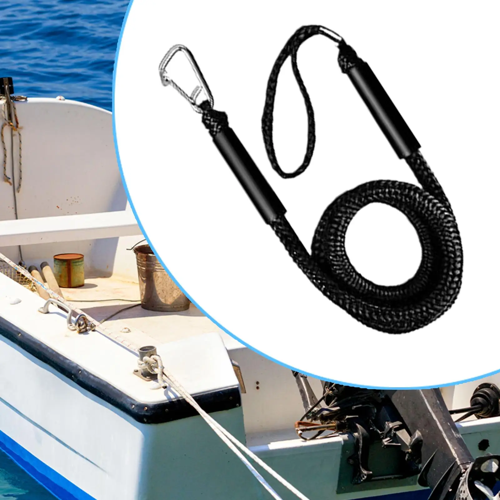 

Boat Ropes For Docking Elastic Heavy Duty Outdoor Cords With Stainless Steel Clip Tubing Tow Rope For Lake River Beach Sea Snow