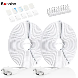 Soshine Long Micro USB Cable to Micro USB Charging Cord 8m USB Flat Cable for PS4 Controller Security Camera Monitor Power Bank