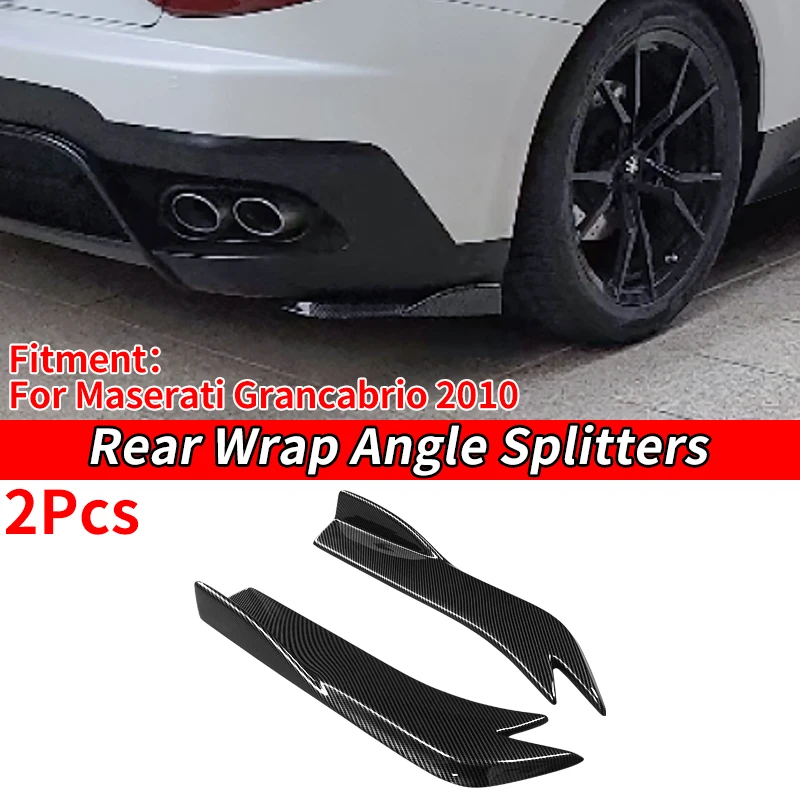 Car Rear Bumper Splitters Aprons Trunk Lip Spoiler Canard Wing Diffuser Wrap Angle Protector Carbon For Maserati GranCabrio 2010