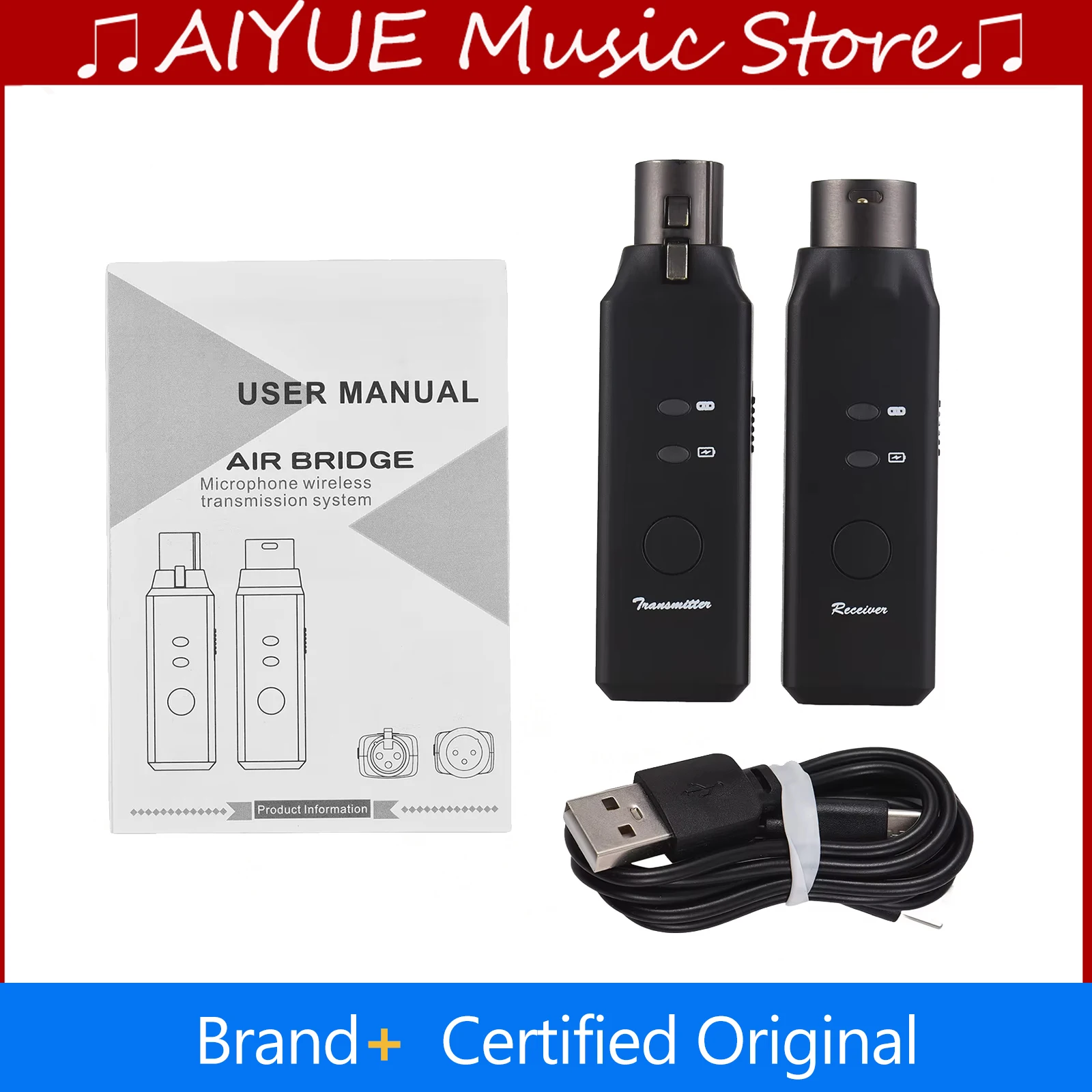 M-VAVE Wireless Systems Microphone Transmitter Receiver 6 Channels Plug On XLR Mic Adapter Wireless Dynamic Electric Guitar Part