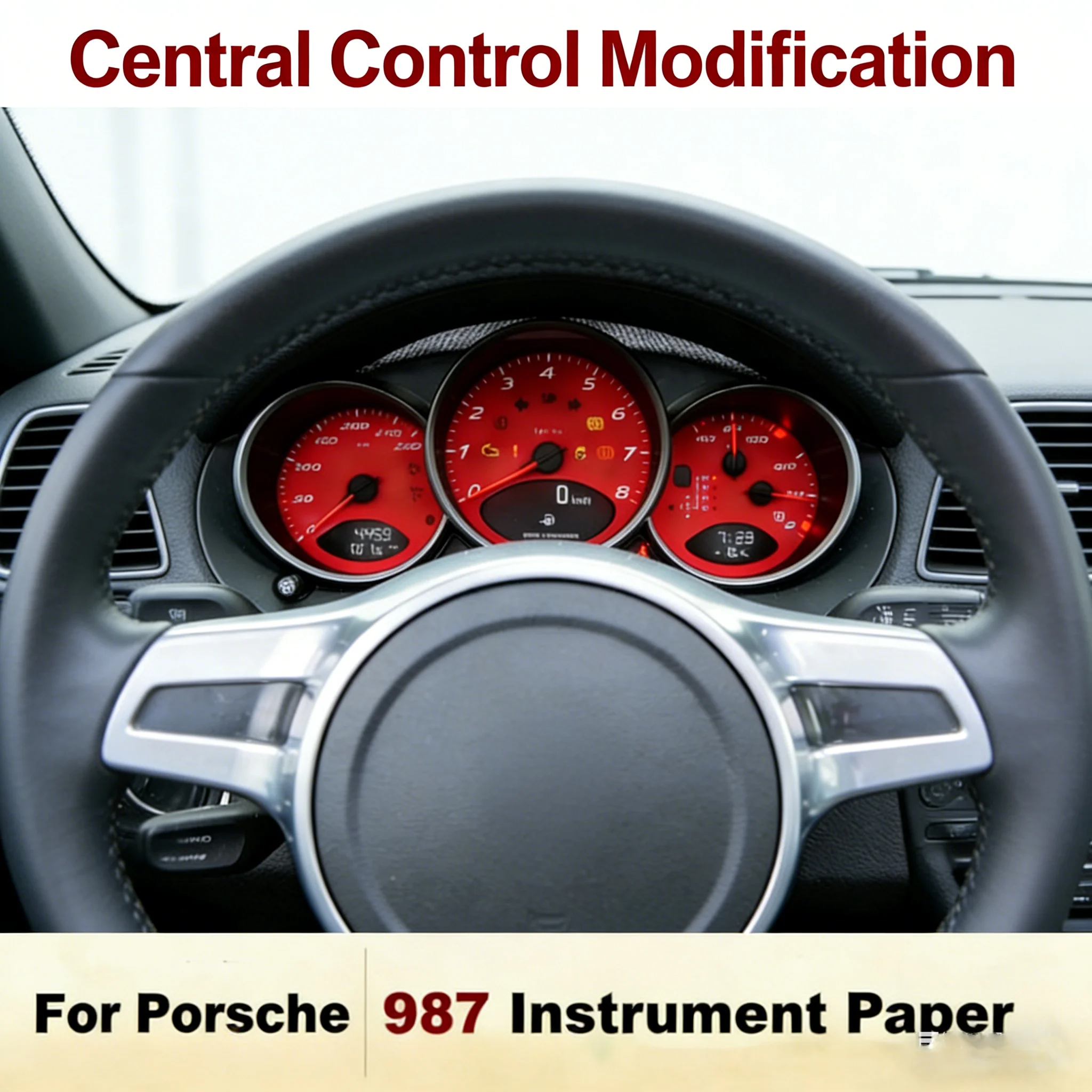 For Porsche Boxster Cayman 987 Car Dashboard Instrument Panel Paper Upgrade Interior Trim Modification Accessories