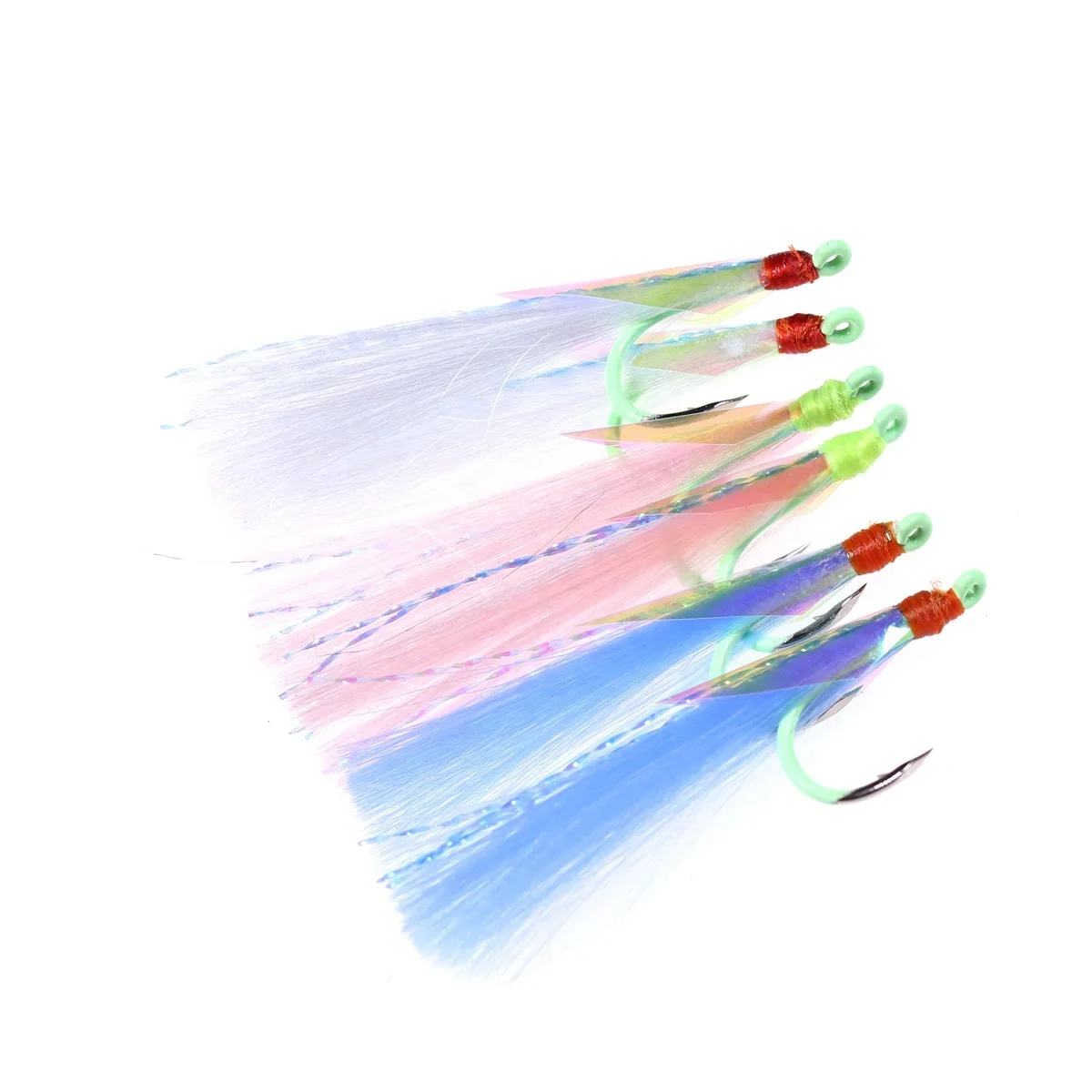 10 Color Fiber Fly Tying Material Silk Fiber Synthetic Fibers Hair Floss for Saltwater Fishing Salmon Sabiki Rig Lures factory