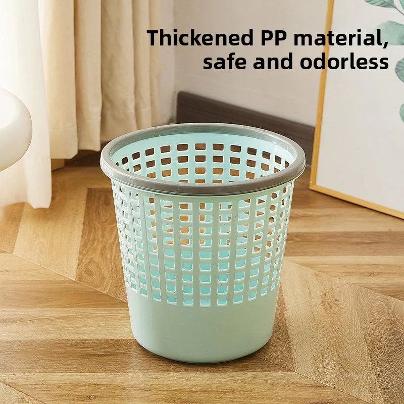 

Large Size Plastic Garbage Can for Kitchen Batoom Home Use with Prure Ring Paper Basket Living Room Storage Buet