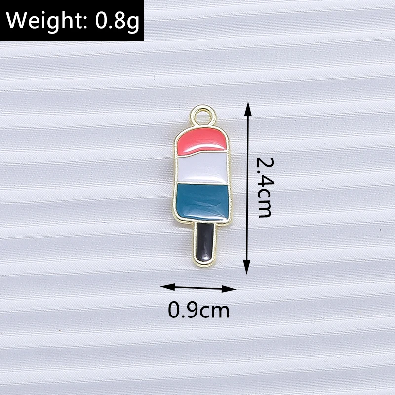 10 Stück Mix süße Sommergetränk Charms Emaille Eis Popsicle Charms Anhänger für Schmuckherstellung DIY Ohrringe Halskette Handwerk Geschenk – Detail 15