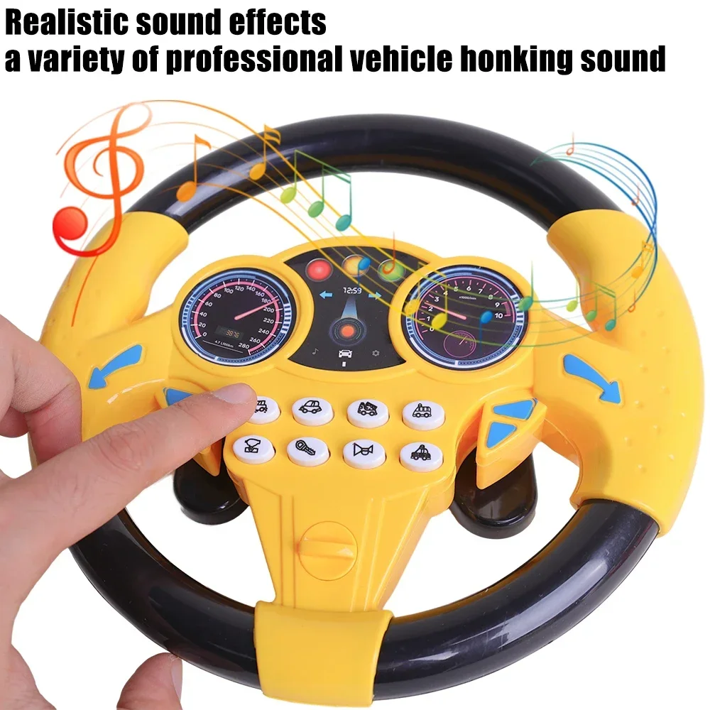 Children's Simulation 360 Degree Rotation Simulate Driving Car Suction Cup Steering Wheel Toys Baby Puzzle Enlightenment Props