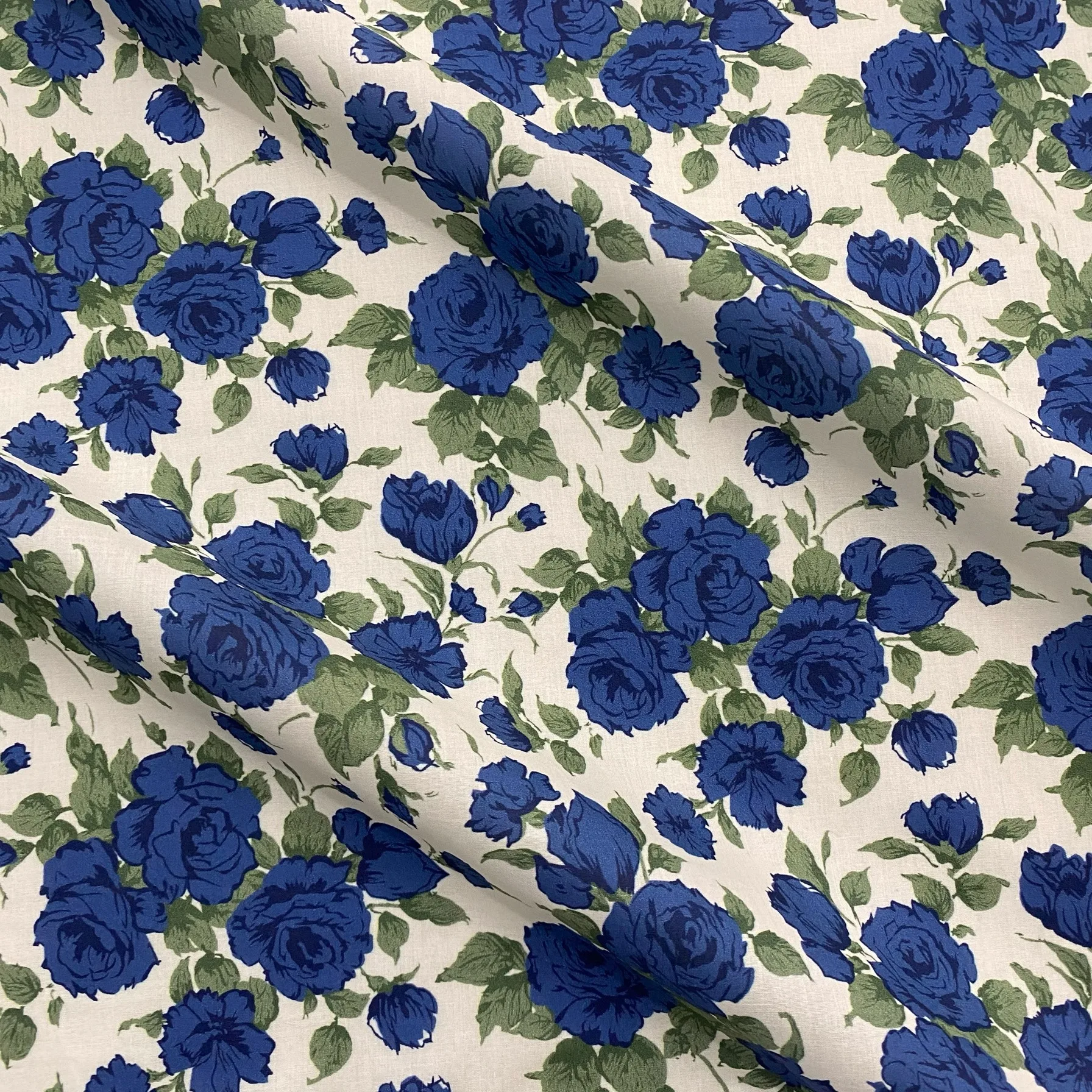 

Ткань из 100% хлопкового поплина Liberty Tana Lawn Carline Rose с принтом синих роз, 1м/2м/3м/5м, для пошива одежды, продается на метры