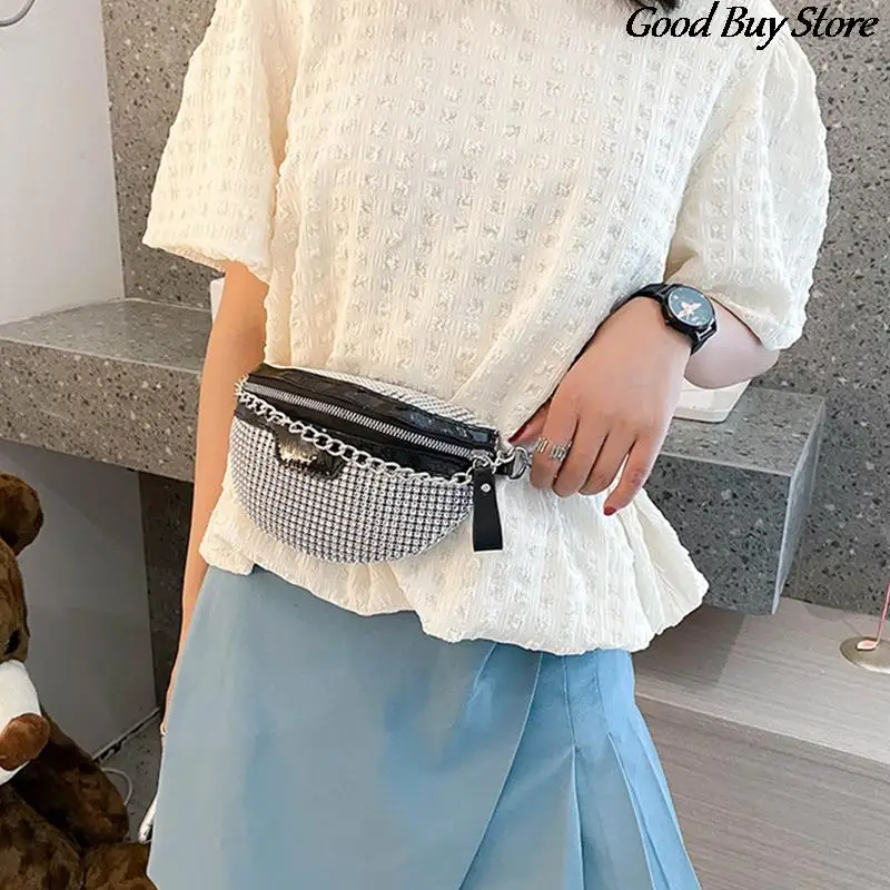 

Поясная Сумка женская, со стразами, блестками