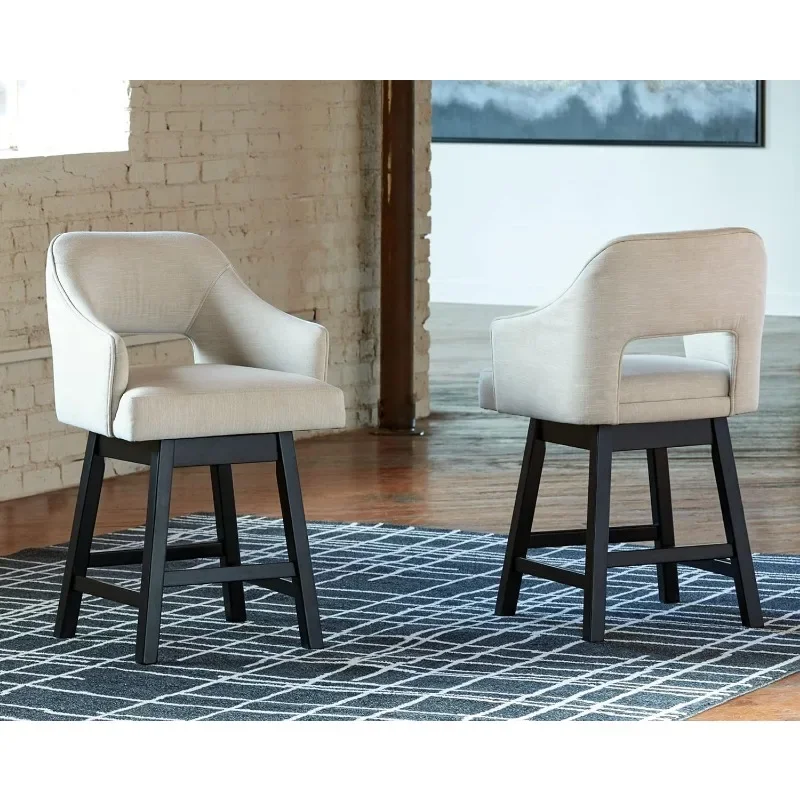 Swivel Counter Altura Bar Stool, Onstructed com uma moldura de madeira, Assento e costas Coberto em tecido poliéster Estofos